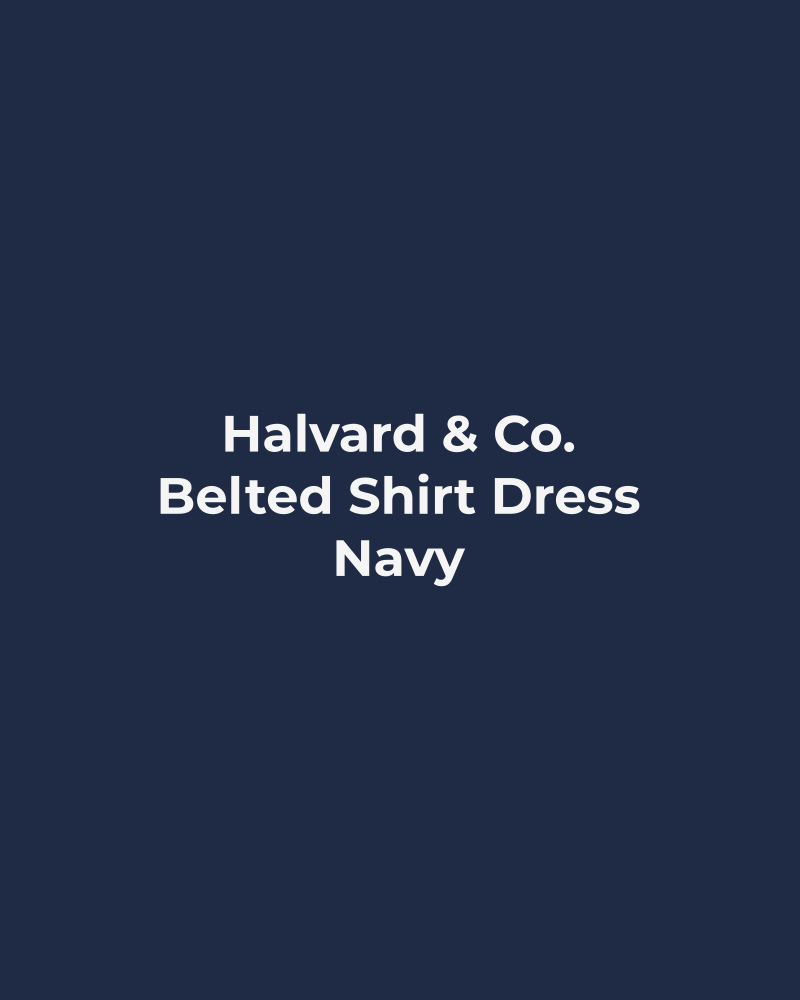 Belted Shirt Dress – Navy