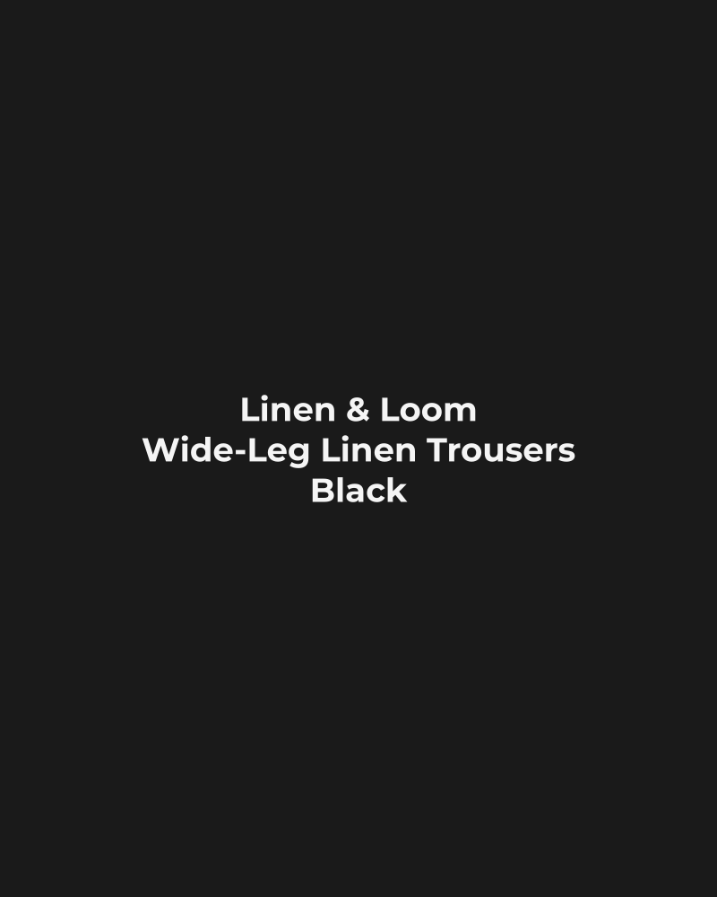 Wide-Leg Linen Trousers – Black