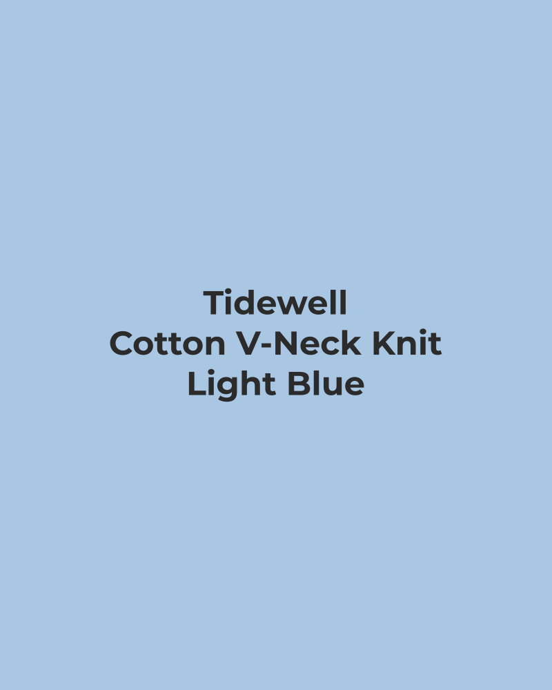 Cotton V-Neck Knit – Light Blue