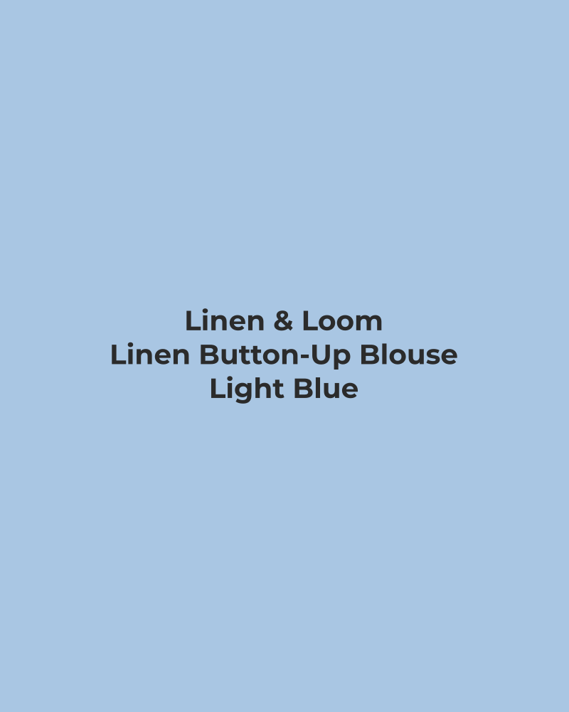 Linen Button-Up Blouse – Light Blue