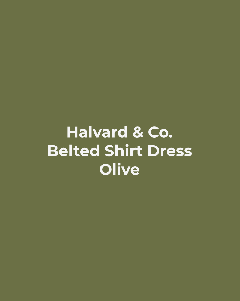 Belted Shirt Dress – Olive