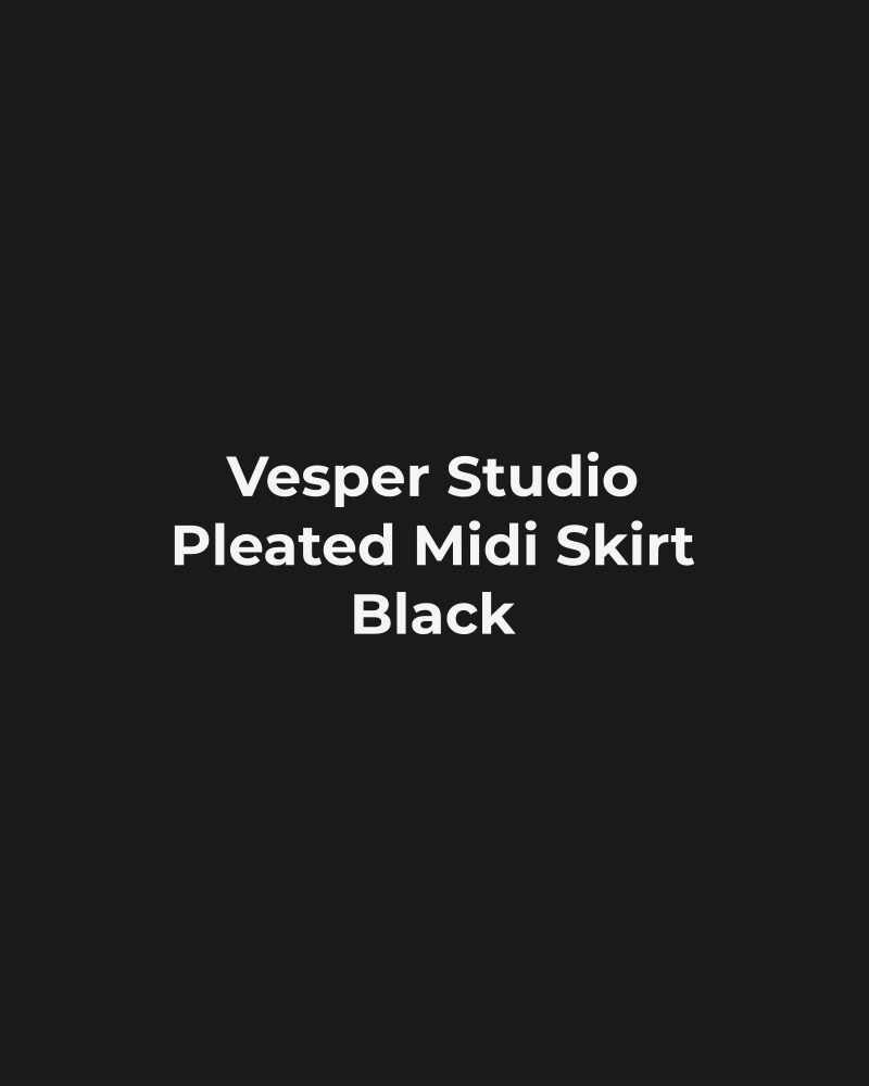 Pleated Midi Skirt – Black