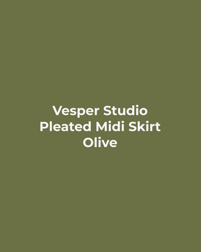 Pleated Midi Skirt – Olive
