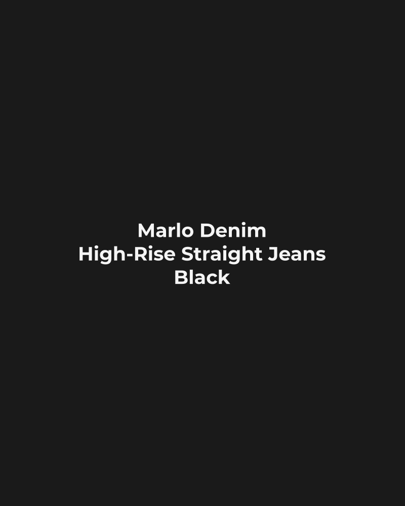 High-Rise Straight Jeans – Black